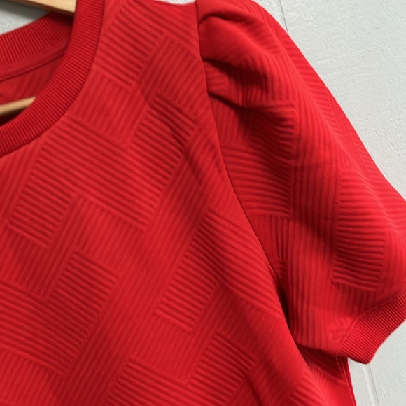 JODIFL Vibrant Red Textured Dress Large New with Tags - Picture 3 of 15